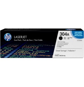 Pack de 2 Toners HP 304A Noir (CC530AD) - Fiabilité et Longévité pour LaserJet