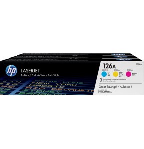 Pack de 3 Toners HP 126A Cyan/Magenta/Jaune - Couleurs Vives pour Impressions (CF341A)