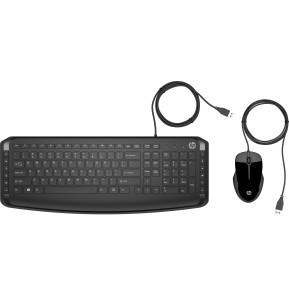 [9DF28AA] Pack Clavier et Souris Filaire HP 200 - Ergonomique et Durable