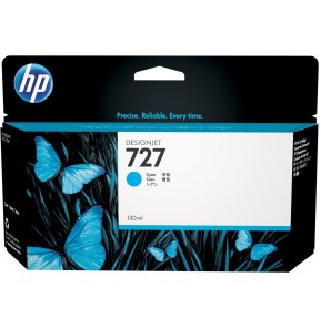 [B3P19A] Cartouche HP Originale 727 Cyan 130ml - Encre Authentique pour Impressions de Qualité