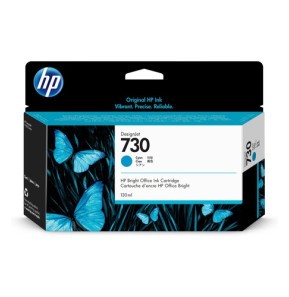 [P2V62A] Cartouche d'Encre HP 730 Cyan130ml - Impressions Couleurs Riches et Précises (P2V62A)