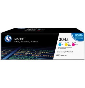 [CF372AM] Pack de 3 Toners HP 304A (CF372AM) - Cyan, Magenta, Jaune pour Impressions Couleurs