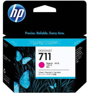[CZ135A] Pack de 3 Cartouches d'Encre HP 711 Magenta - Couleurs Vives et Fiabilité (CZ135A)