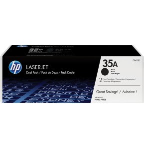 [CB435AD] Pack de 2 Toners HP 35A Noir - Impressions de Qualité pour LaserJet (CB435AD)