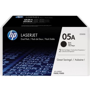[CE505D] Pack de 2 Toners HP 05A Noir - Encre Fiable et Durable pour LaserJet (CE505D)
