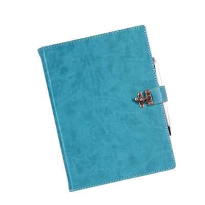 [FAA25] Agenda journalier à spirales avec fermoir 16,5x23,5 cm - Couverture en similicuir - Papier ivoire 90 g/m²