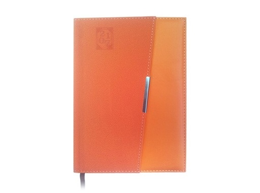 [FAA46] Agenda journalier 21x14,5 cm - Couverture en simili cuir avec pochette - Papier ivoire