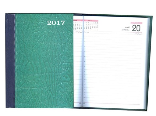 [FAA35] Agenda journalier de bureau 17 x 24 cm - Couverture en simili cuir - Papier blanc 80 g/m² - Multilingue