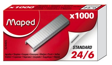 [PFAG01] Lot de 18 Boîtes de 1000 Agrafes MAPED 24/6 - Agrafes Zinguées de Haute Qualité pour Bureaux
