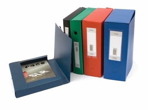 [FCL087] Lot de 6 boîtes d'archives à pression en polypropylène EXPRESS – Dos 10 cm – 4 couleurs au choix