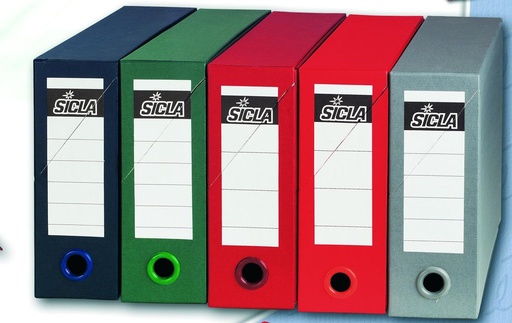 [FBC101] Lot de 5 boîtes de classement SICLA en polypropylène – Dos 4 cm – 9 couleurs au choix