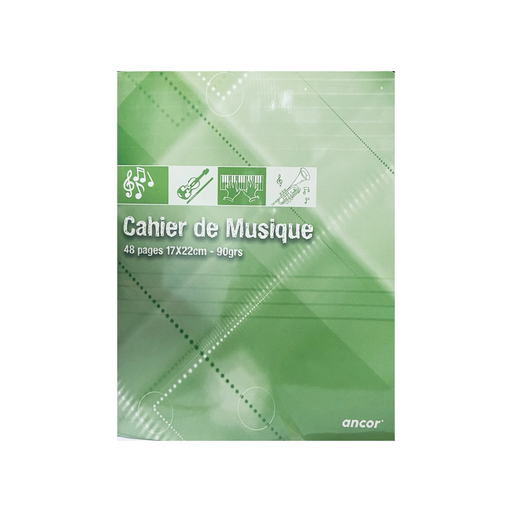 [96310] Lot de 30 Cahiers de Musique ANCOR - 17 x 22 cm - 48 Pages - 90 g/m² - Séyès