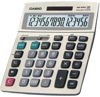 [MBCO16] Calculatrice de Bureau Casio DM-1600F - 16 Chiffres - Grand Écran - Fonctions Avancées