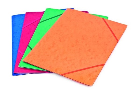 [CCR001] Lot de 10 Chemises à Rabats A4 Express Carte de Lyon avec Élastiques 250g/m² - Col Assorties
