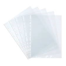 [EF00112] Pochettes coins blanches transparentes A4 DELI en polypropylène - Lot de 24