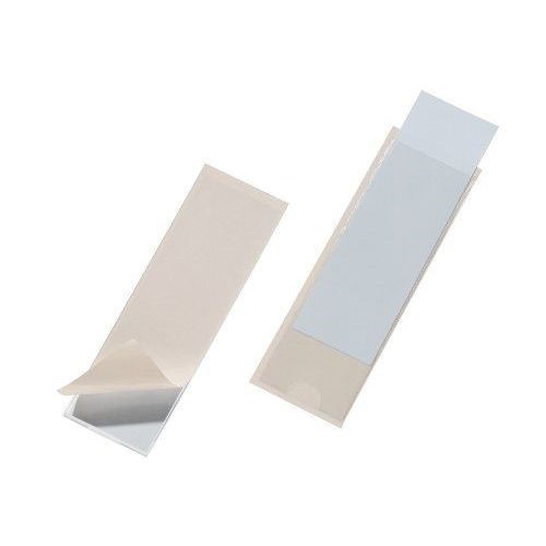 [PECL01] Lot de 10 porte-étiquettes adhésifs transparents pour dos de classeurs - 60 x 390 mm - Avec étiquettes vierges