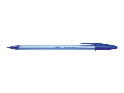 [ESB028] Boîte de 50 stylos à bille BIC Cristal Soft - Encre bleue - Pointe moyenne 1,2 mm