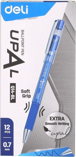 [EQ14] Boîte de 12 stylos à bille Deli EQ14 UPAL - Pointe fine 0,7 mm - Couleurs au choix