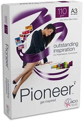 [PRB799] Lot de 4 Ramettes de Papier Blanc Pioneer A3 110g/m² – 500 Feuilles par Ramette