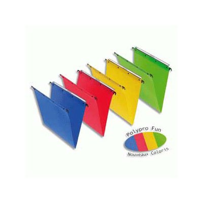 [FDSP004] Lot de 25 Dossiers Suspendus en Polypropylène 5/10e pour Armoire - 330 mm